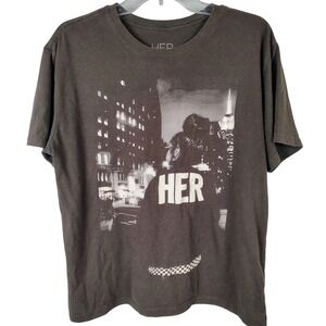 Mens XL H.E.R. Graphic Tour T-Shirt Black Cotton Blend Streetwear NYC
